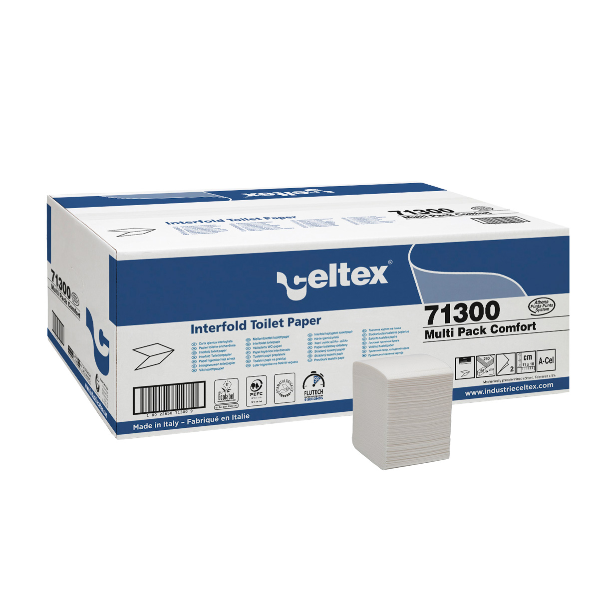 Celtex carta igienica interfogliata 71300 distribuita da Cleanex