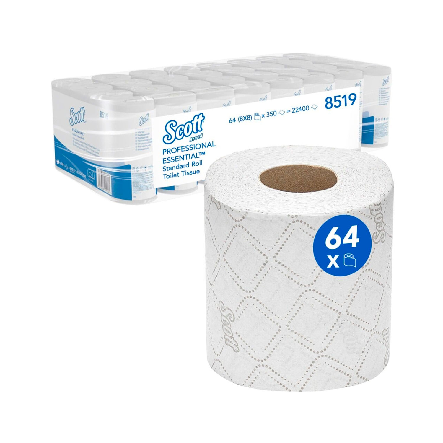 Rotolino di carta igienica Scott Essential con al confezione da 64 unità